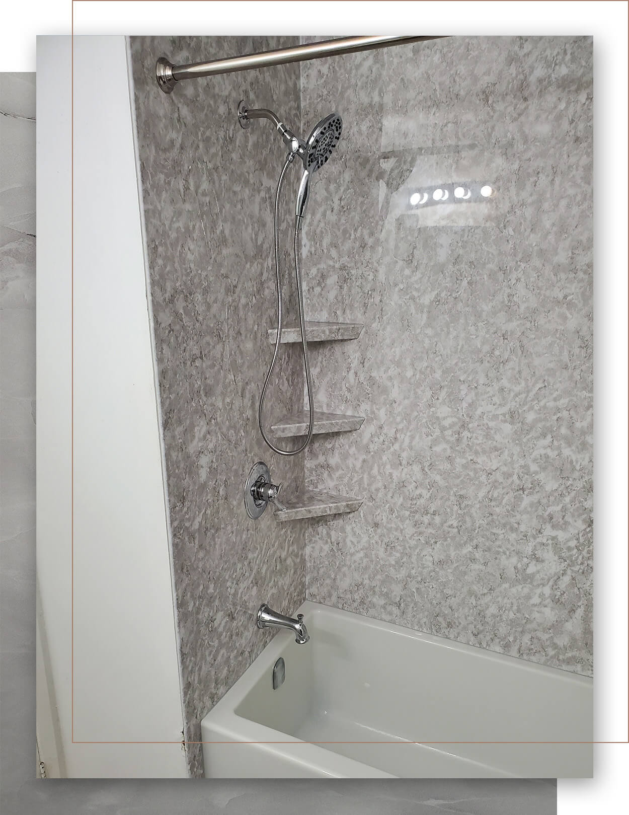 nan fiber wallboard in a shower